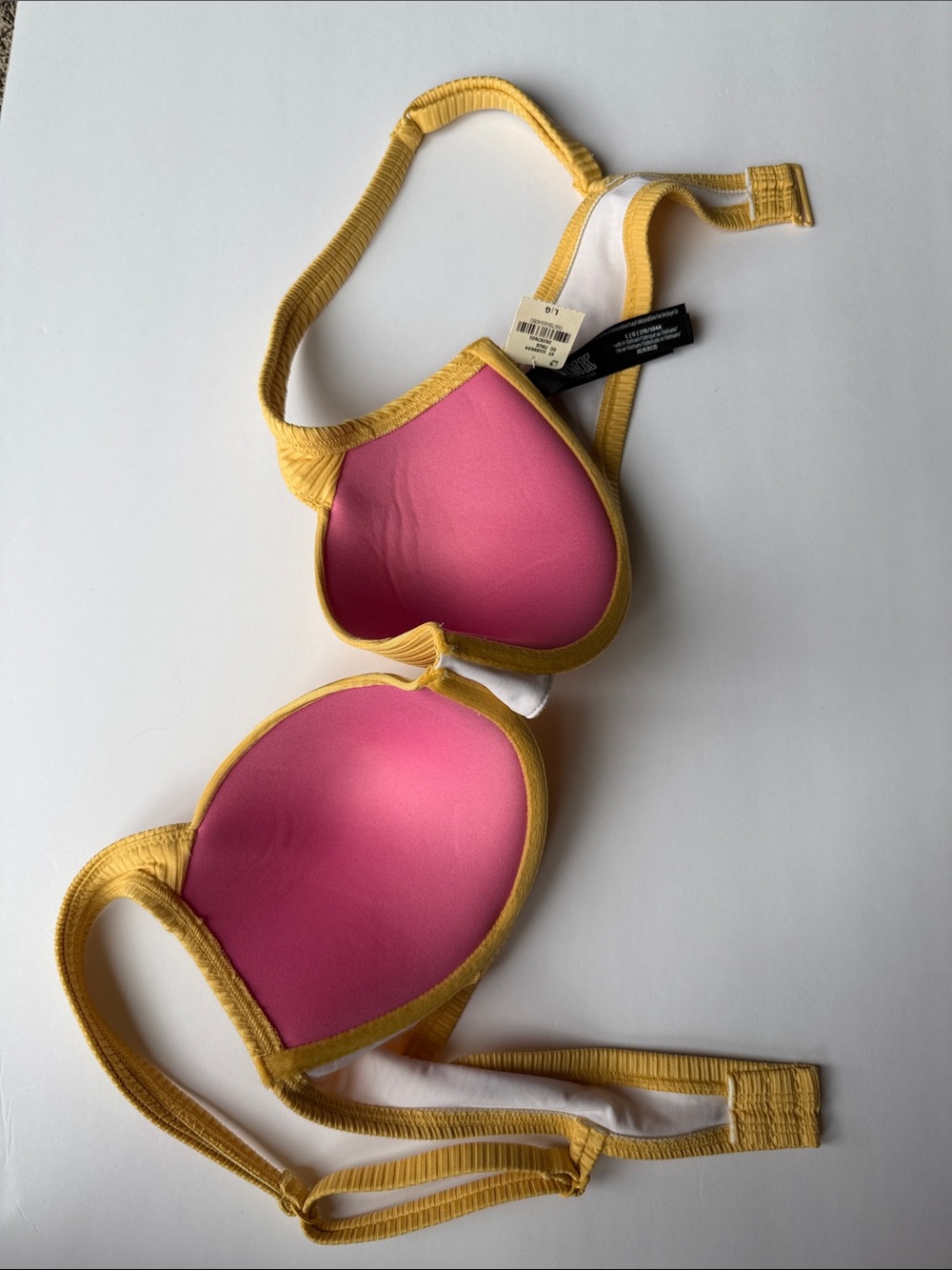 PINK Victoria's Secret Yellow Ribbed Underwire Bra NWT - Picture 7 of 8